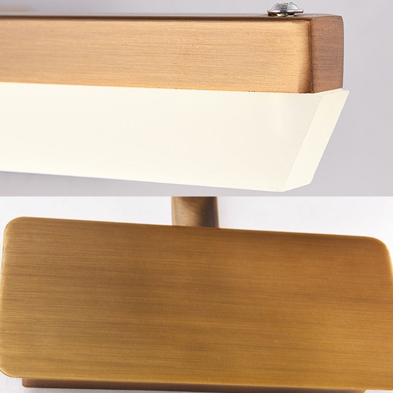 Armverstellbares LED -Wandhalterung Licht mit Geweihen 17 "/23" /31,5 "breites Acryl -LED -Badezimmerbeleuchtung in Messing, warm/weißes Licht