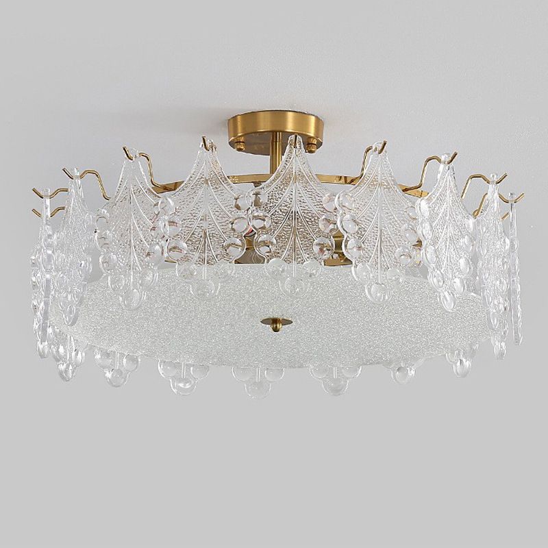 Nordic Ceiling Light Household Glass Flush Mount Light Fixture for Bedroom