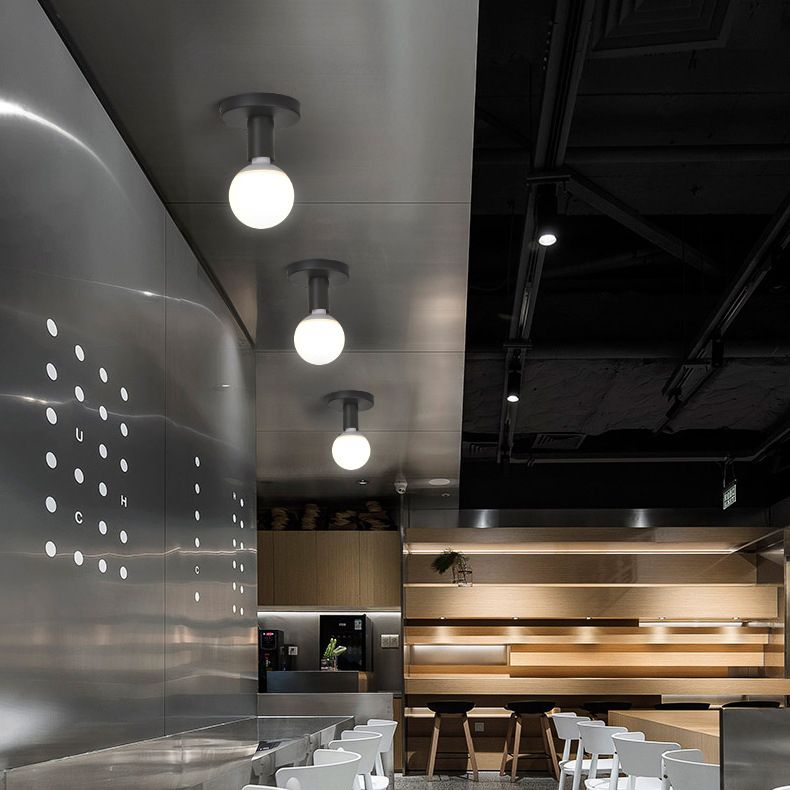 Lampada a soffitto del corridoio in metallo industriale in metallo a 1-bulba semi lampada montata