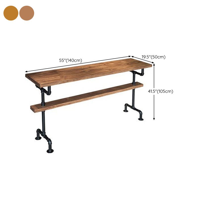 Modern Style Rectangle Bar Table Solid Wood Fixed Bar Dining Table for Indoor