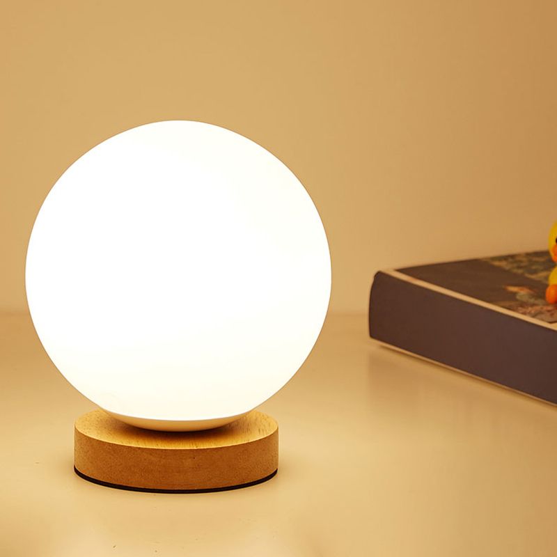 Modern Minimalism Table Light White Glass Bedroom Living Room Desk Lamp