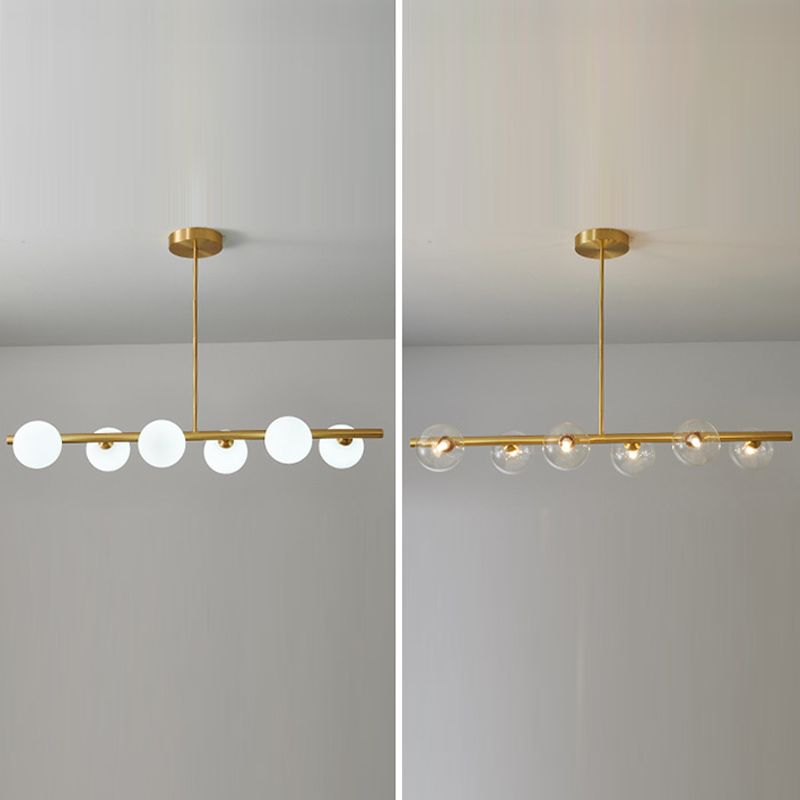 3/5/6-Light Golden Modern Kitchen Island Lighting Shaded Island Pendant Lighting