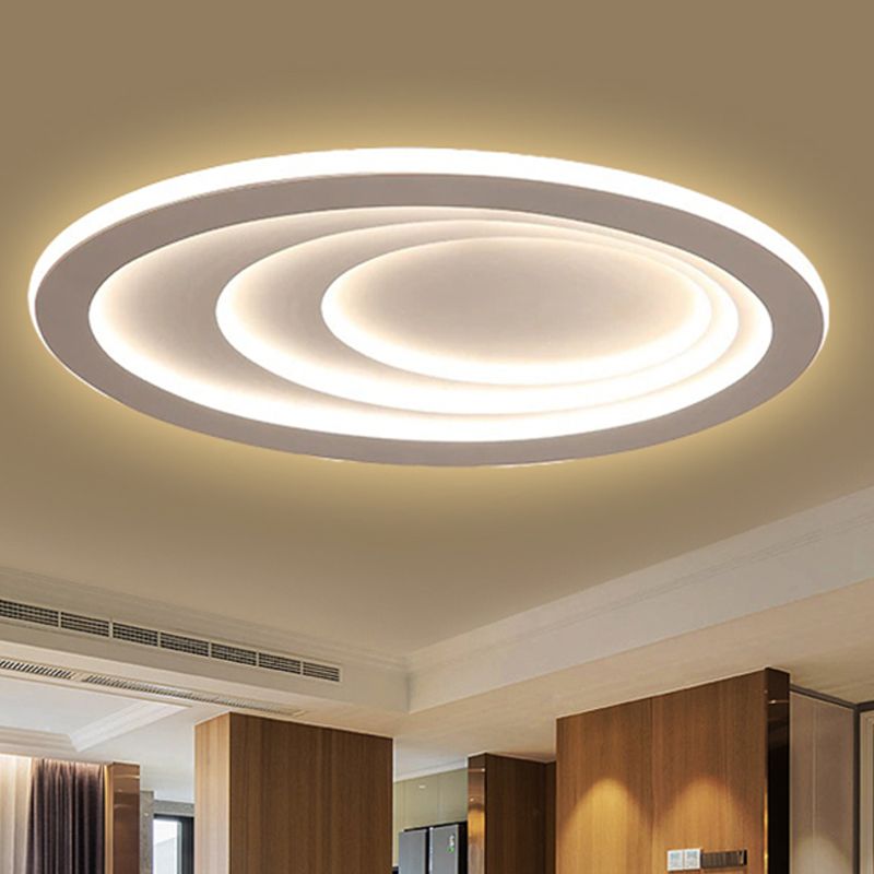 23.5"/29.5"/33.5" Wide Oval Living Room Ceiling Lamp Acrylic LED Modern Flush Mount in Warm/White Light
