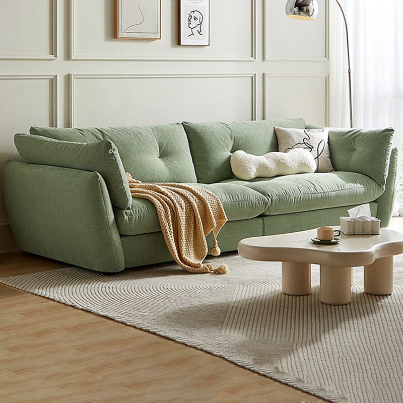 Flared Arm Sofa Standard Cushions Seating in Gold and Light-green