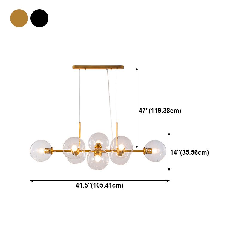 Modern metalen eiland verlichtingsarmaturen