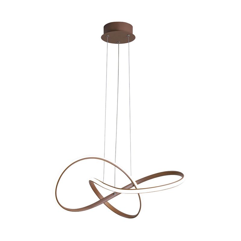 Curva senza soluzione di continuità il lampadario a sospensione a sospensione contemporanea ristorante metallico a led luce in oro