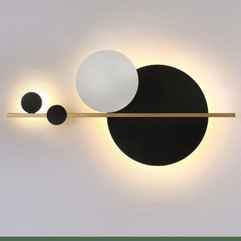 Circular Wall Sconce Nordic Minimalist Style Iron 2 Lights Sconces