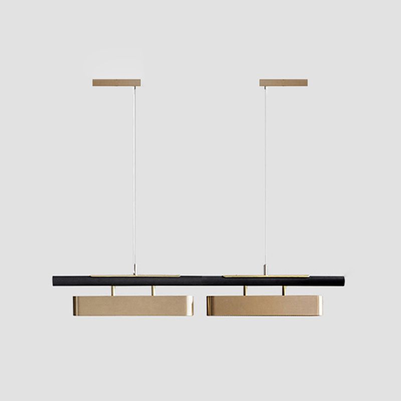Contemporary Island Lighting Linear Pendant Lighting Chandelier Light Fixtures in Metal
