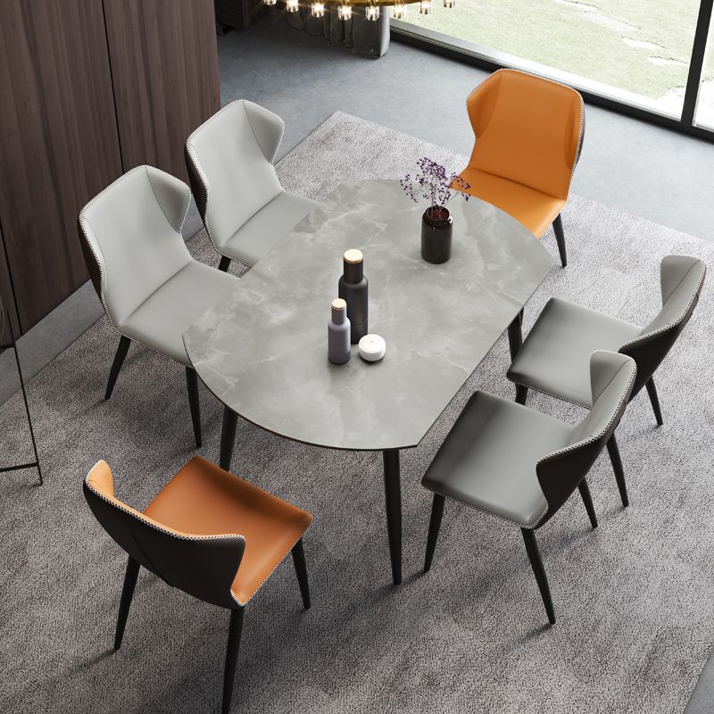 Modern 1/3/4/5/7 Pieces Dining Sintered Stone Dining Table Set with Metal Legs for Home