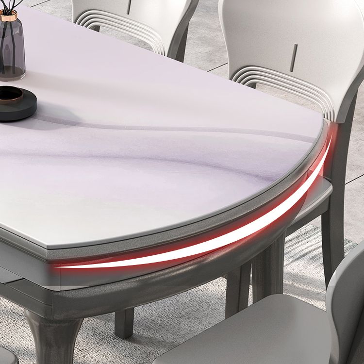 Modern Scalable Stone Dining Table Rubber Base for Dining Room