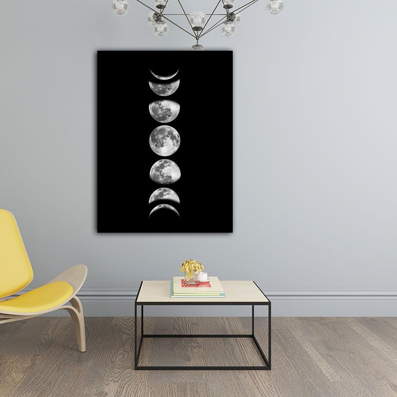 Textured Moon Phrase Art Print Canvas Minimalism Wall Decoration for House Interior