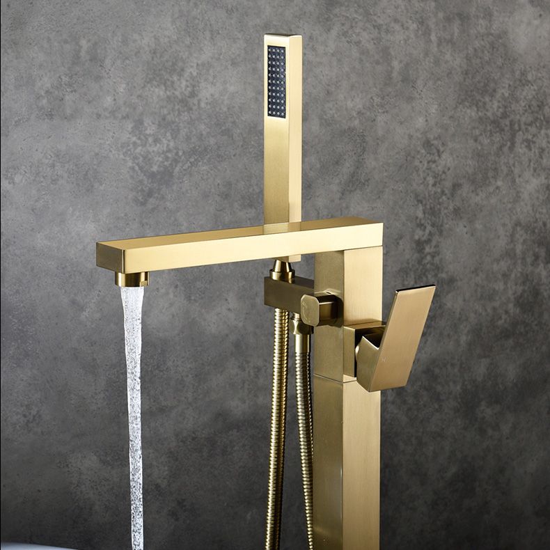 Modern Freestanding Tub Faucet Copper One Handle Floor Mounted Freestanding Bathtub Faucet