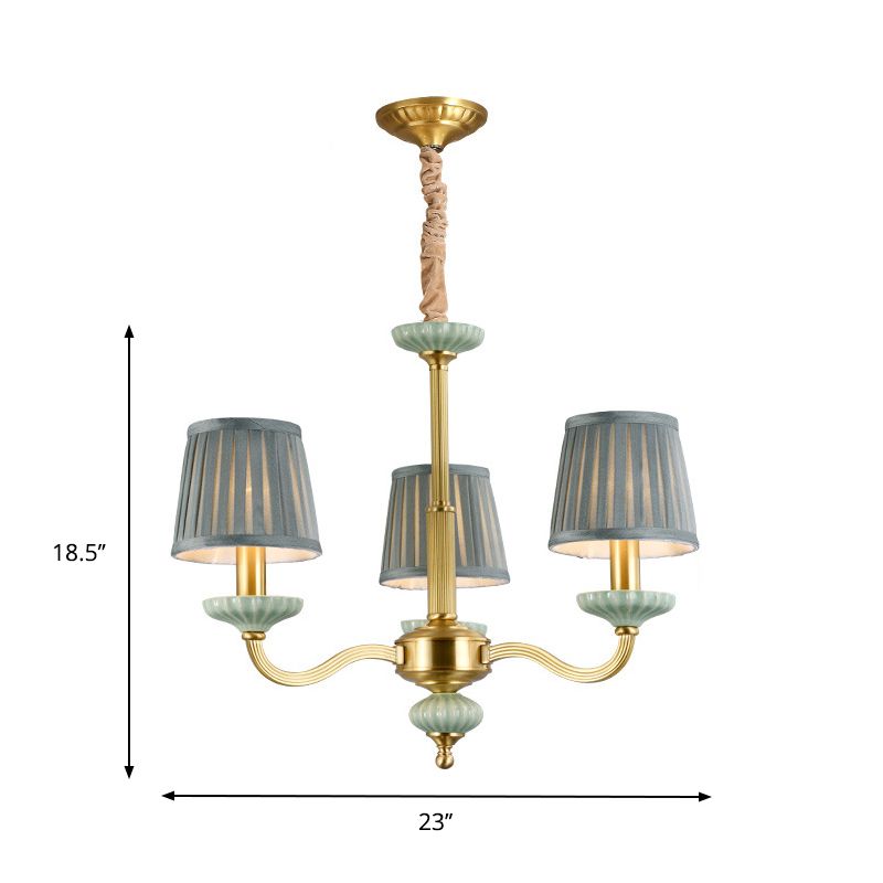 Lampadella in tessuto a 3/6 tradizioni lampadario Accampamento tradizionale in ottone in ottone per la camera da letto con il braccio sinuoso