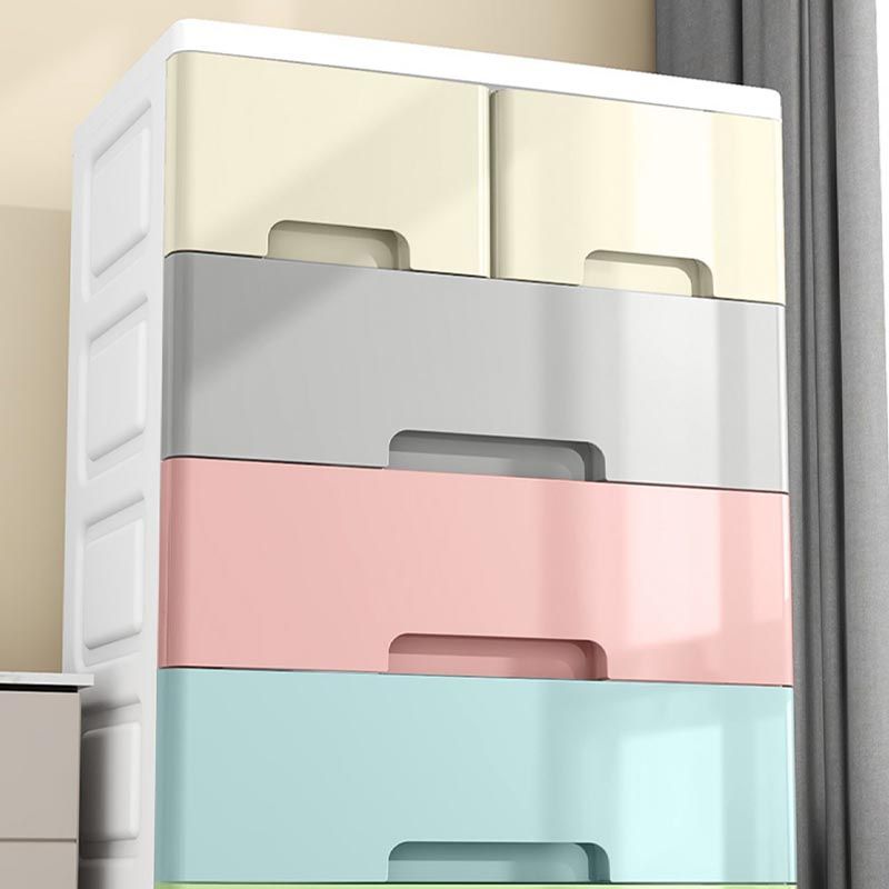 Modern Storage Cabinet with Drawer Plastic Wardrobe Armoire for Home