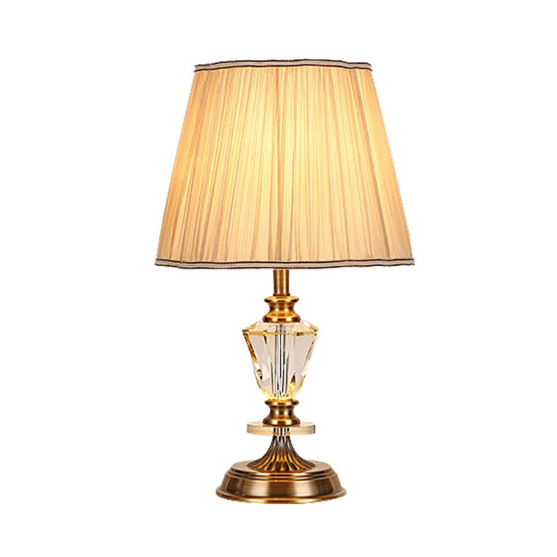 Lámpara de mesa de sala de estar cónica Bulbo de cristal en beige luz nocturna