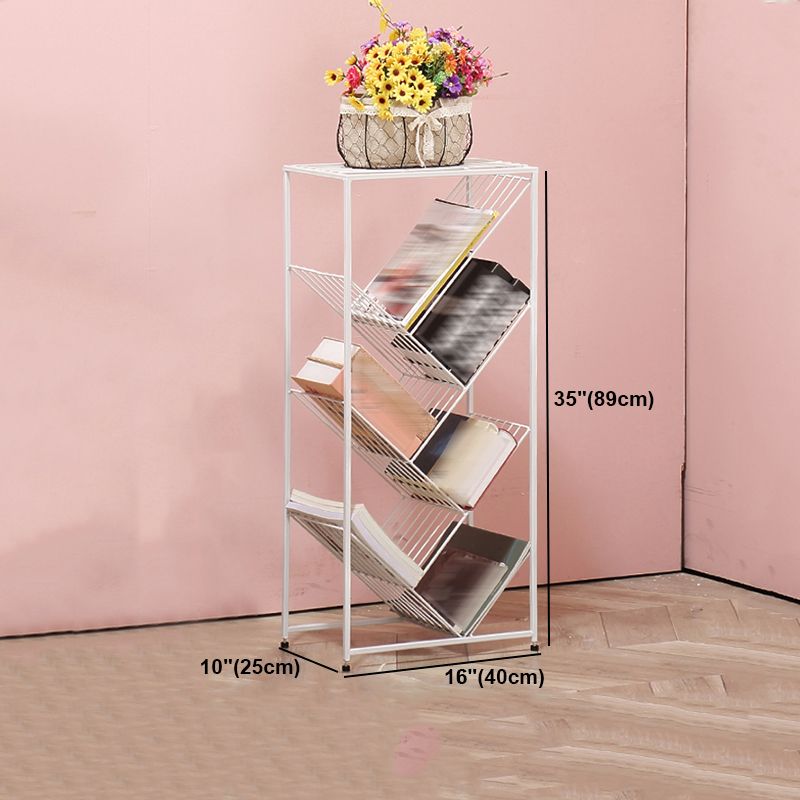 Contemporary Corner Bookcase Geometry Vertical Bookshelf for Living Room