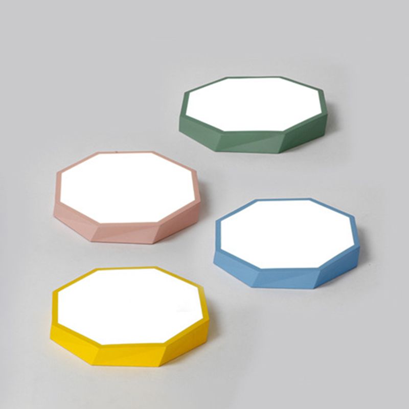 Faceted Flush Mount Ceiling Light Contemporary Acrylic Ceiling Mount Chandelier for Bedroom