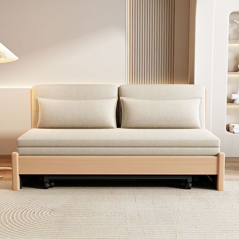 Contemporary Foldable Futon Sleeper Solid Wood Futon Sleeper Sofa with Storage