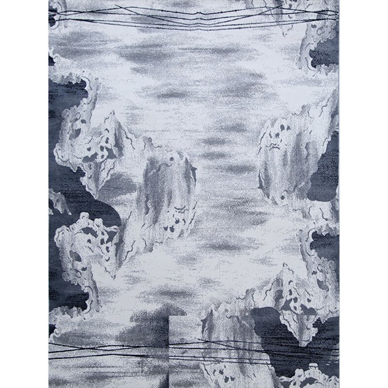Grijs modern tapijten polyester abstract patroon tapijt niet-slip achterste tapijt voor woningdecoratie