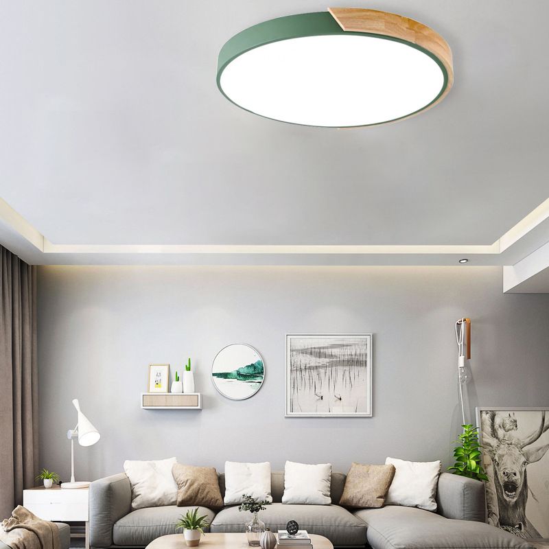 Multicolor Metal Flush Mount Ceiling Light with Acrylic Shade for kids Room