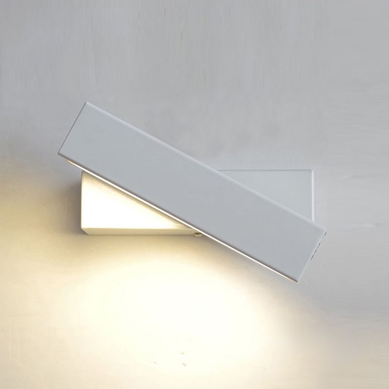 1 Light Rectangular Wall Mounted Lamps Modern Style Wood Wall Lamps