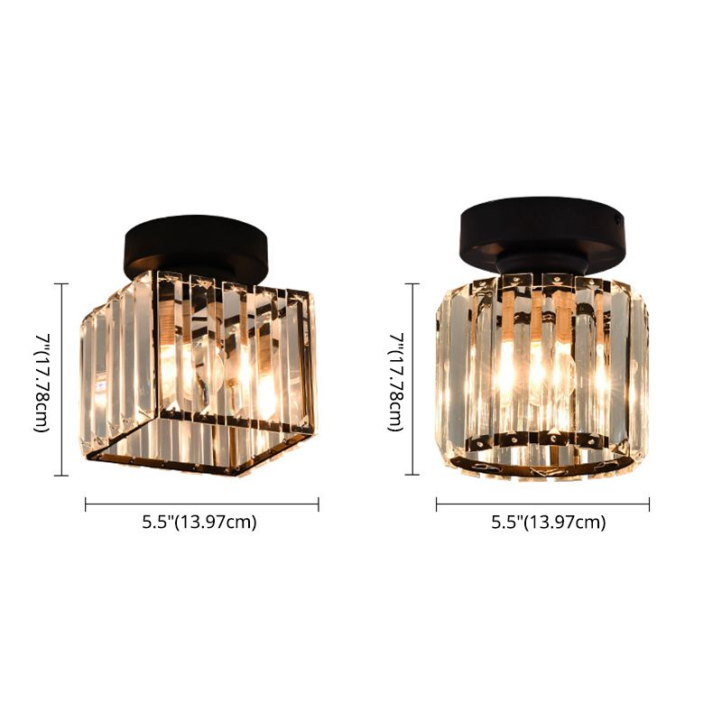 5 Zoll breite Mini-Kristall-Deckenleuchte im modernen Stil, schlichte Unterputzleuchte für den Eingangsbereich