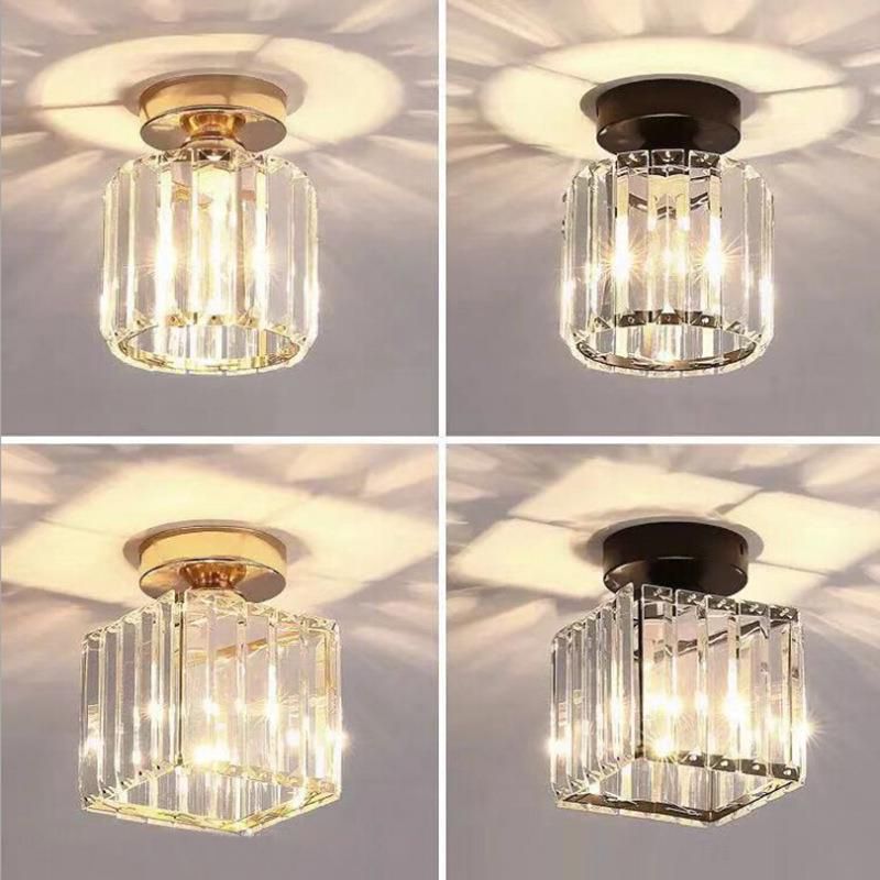 Crystal Geometric Flush Mount Lights Contemporary Style 1 Light Flush Mount Fixture