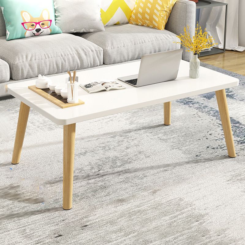 16.5"Tall 4 Legs Natural/ White Rectangular Wooden Table Top Coffee Table