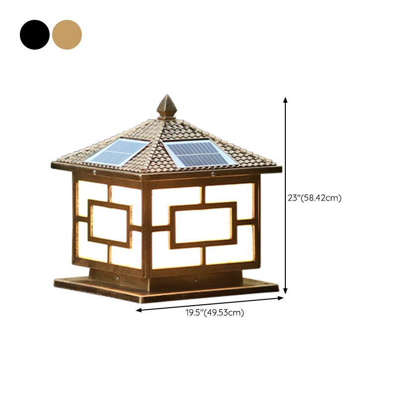 Contemporary Pillar Light Household Solar Lighting Fixture for Backyard