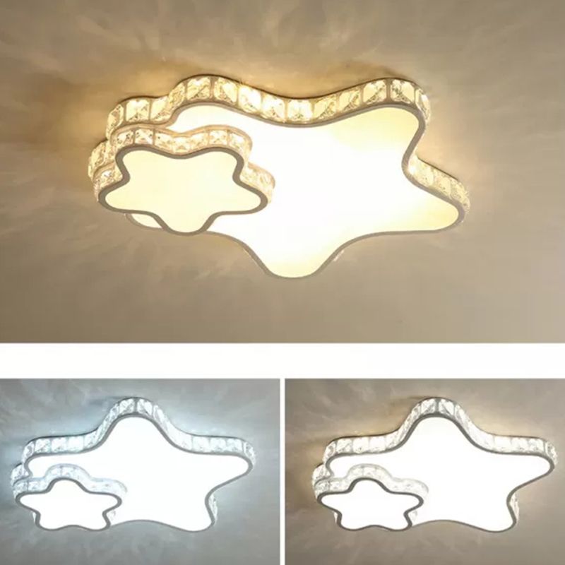 Geometrische Kristall Deckenmontage Leuchte Zeitgenössische LED Weiß Unterputz Deckenleuchte