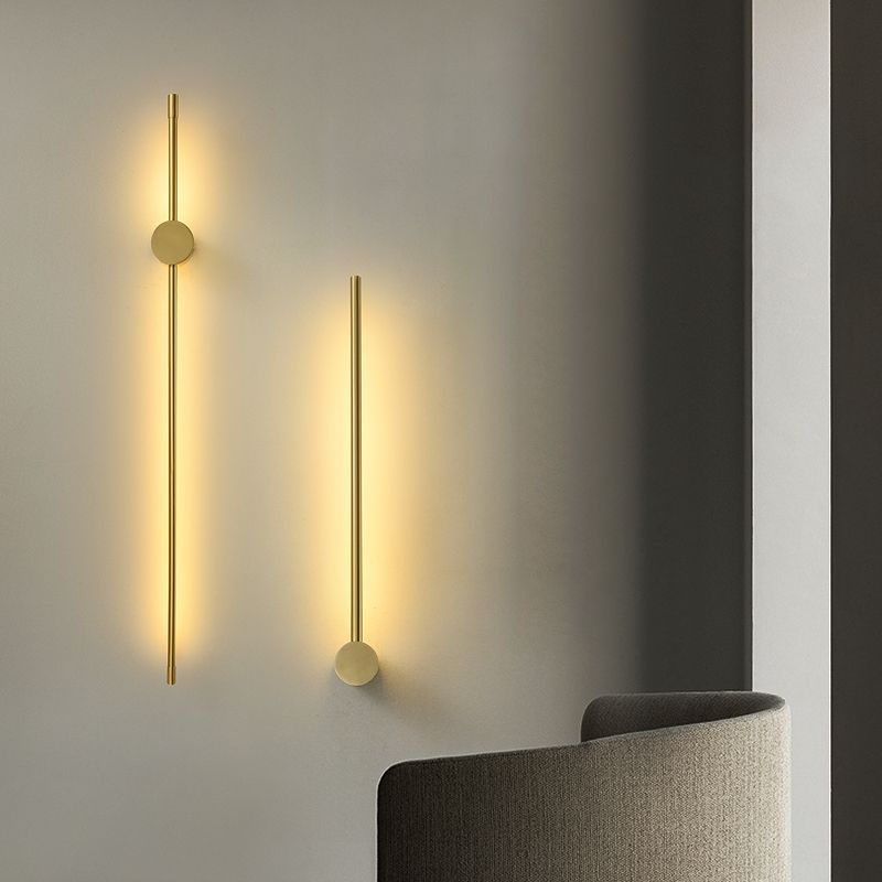 Metall lineare LED -Wandmontaglampe moderner Stil 1 leichte Leuchten in Gold
