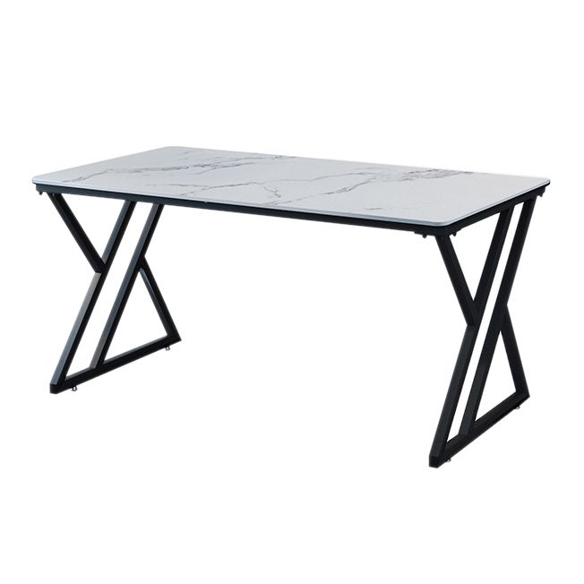 Contemporary Style Rectangular Writing Desk Stone Sled Base Office Desk