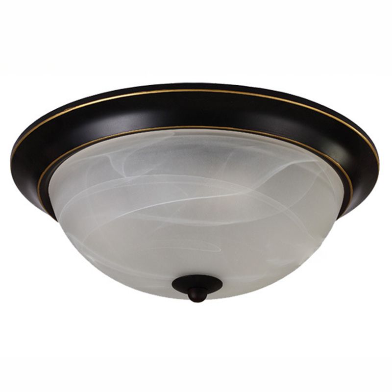 Bol Forme Lait Verre Verre Monter Modern Black Bedroom Ceiling Light Fixture