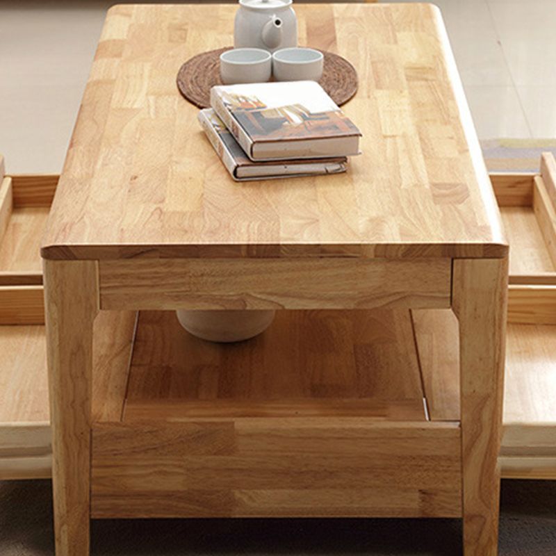 Modern 4 Legs with Storage Drawers Rectangular Single Coffee Table