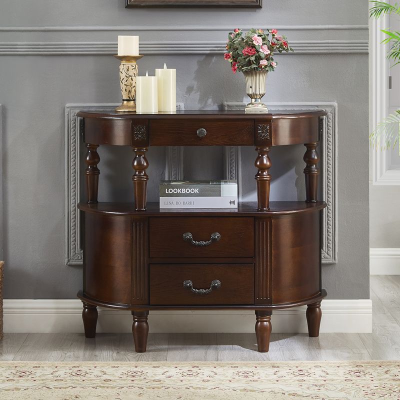 Victoria Wood Console Table Free Form Console Sofa Table for Hall