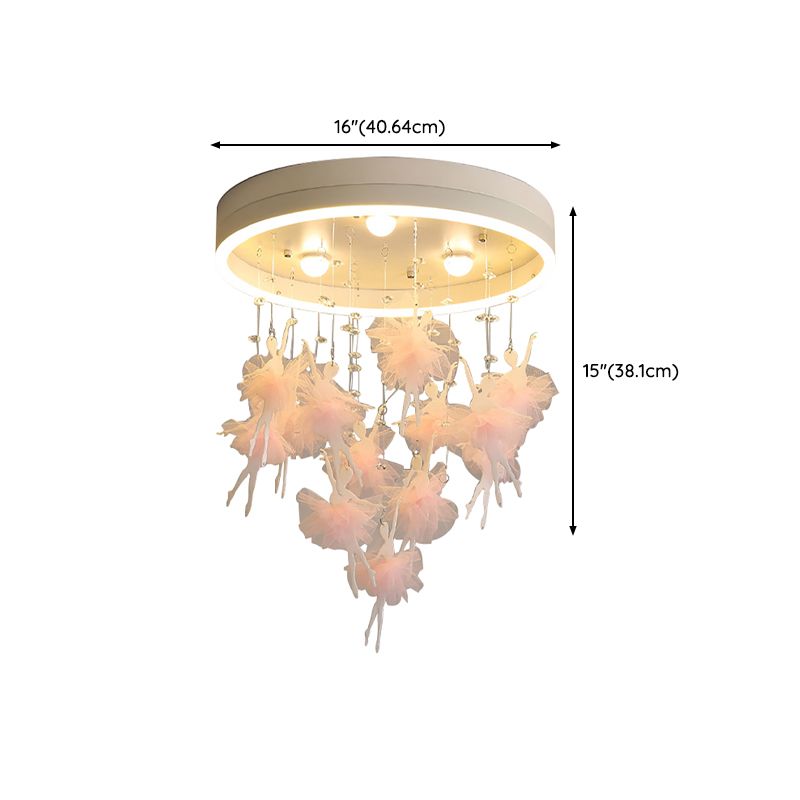 Led Ceiling Light Pink Round Acrylic Close to Ceiling Light for Kid Room