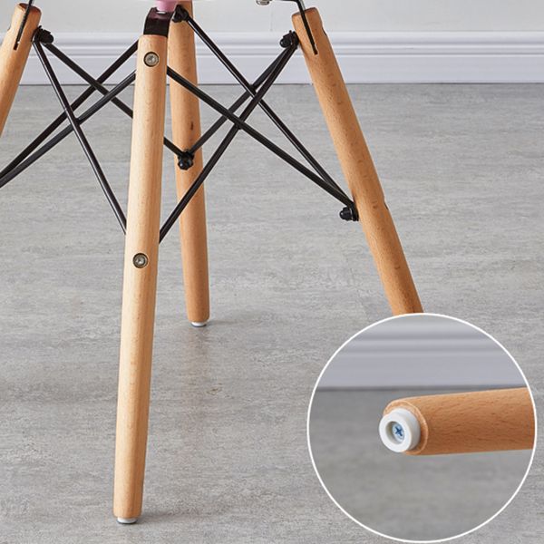 Sedia da pranzo in plastica in plastica in stile contemporaneo sedia solida posteriore a braccioless per cucina