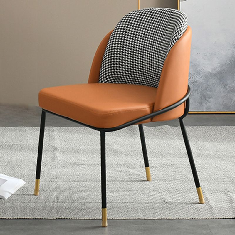 Upholstered Dining Chairs Nordic Style Armless Solid Back Chairs for Home