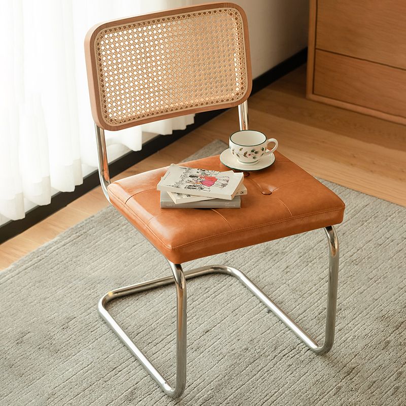 Contemporary Style Open Back Leather Upholstered Home Dining Chairs