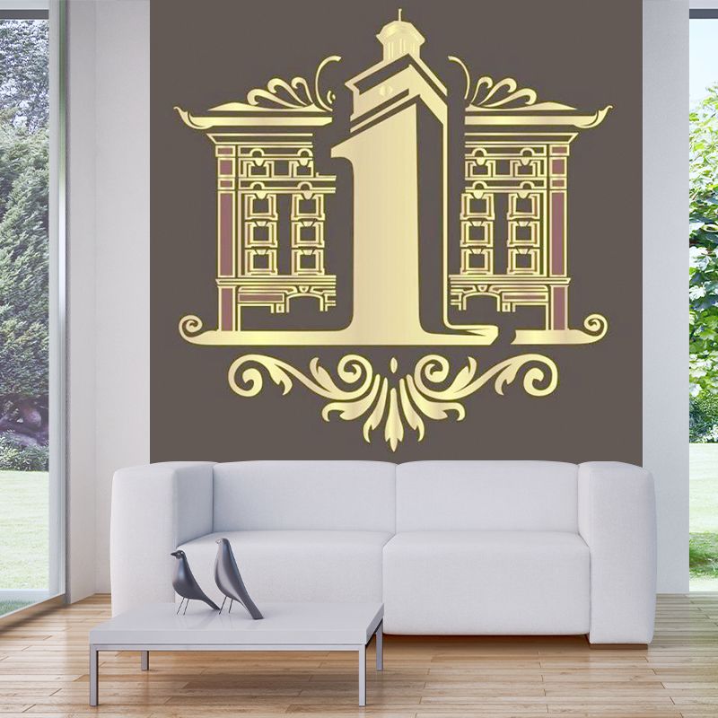 Yellow Manor Printed Murals Decal Water-Proof Contemporary Bedroom Wall Covering