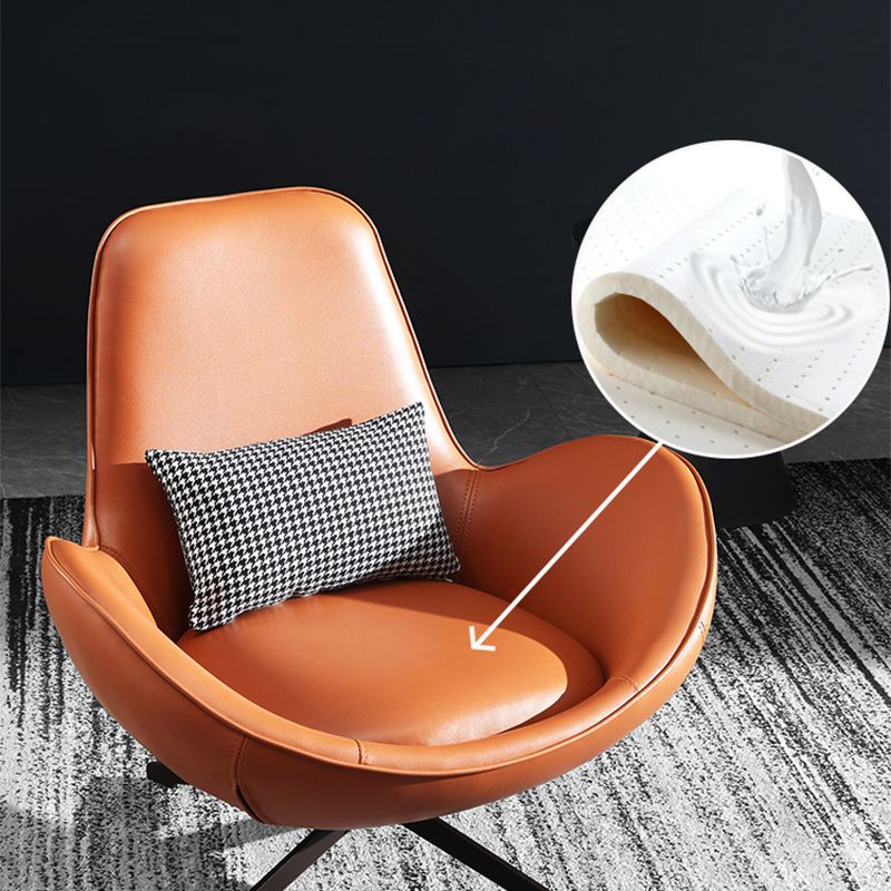 Faux Leather Slipper Chair 33.4" L x 30.3 " W x 20.8 " H Stacking Chair for Bedroom