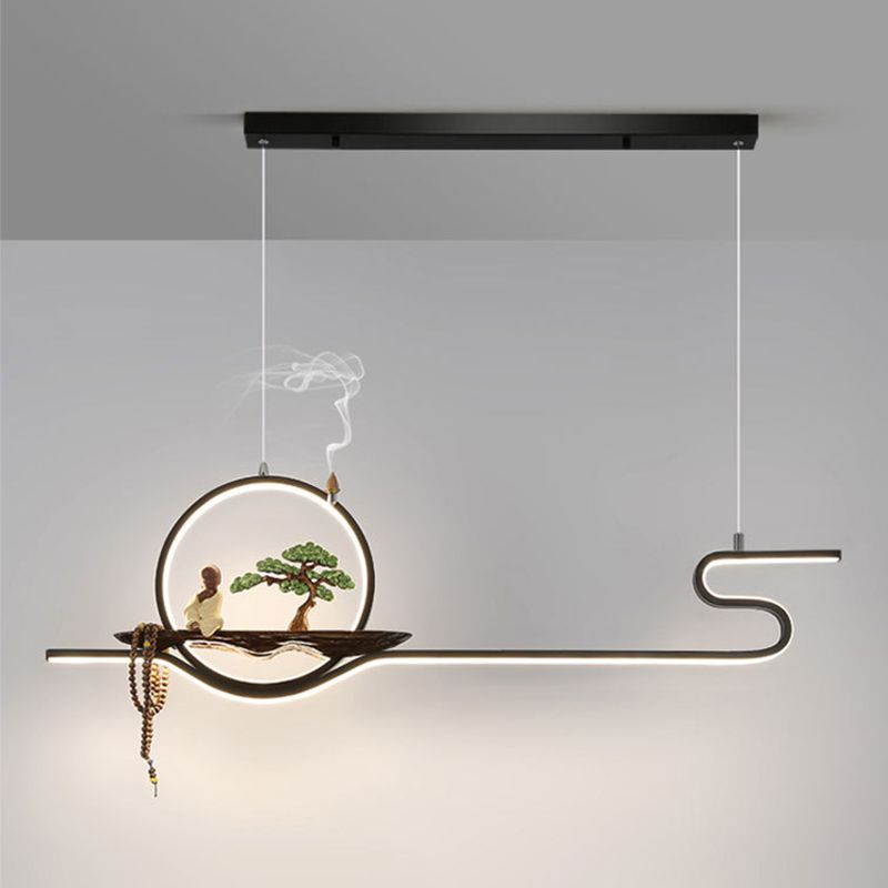 Luci a sospensione sospesa in metallo Lampade sospese lineari moderne per sala da studio