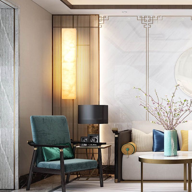 Modern Style Mica Wall Light White Cuboid Shape Wall Sconce for Bedroom