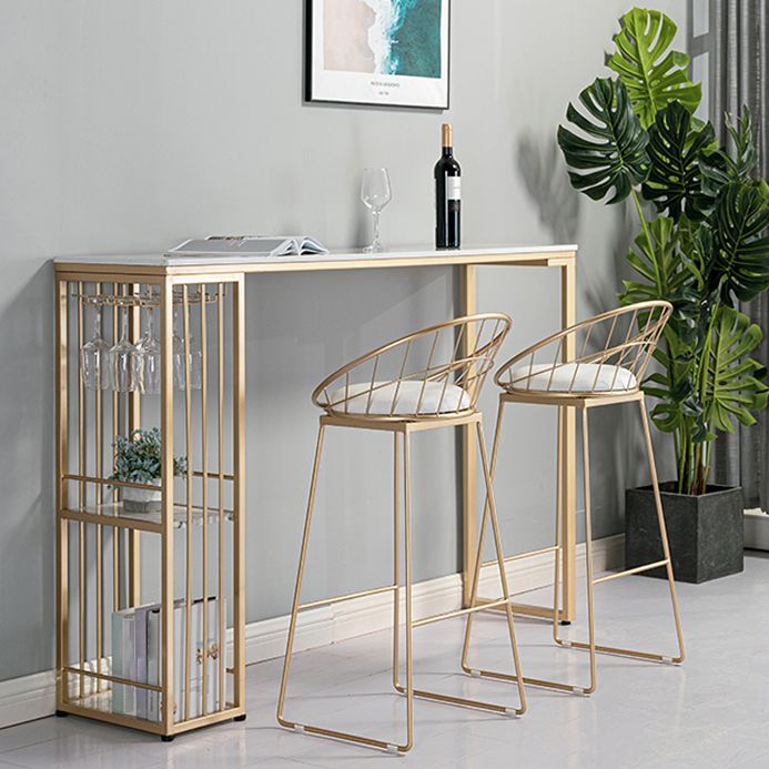 Rectangle Counter Wine Table Faux Marble Counter Height Dining Table