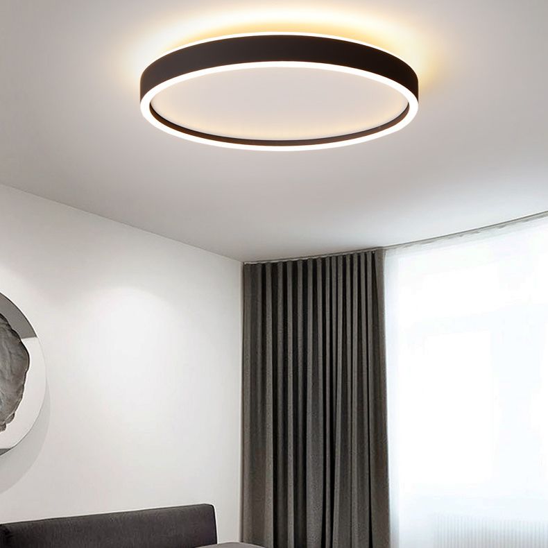 Metal Circular Flush mount Ceiling Lamp Minimalism Style LED Flush Mount Lighting for Bedroom
