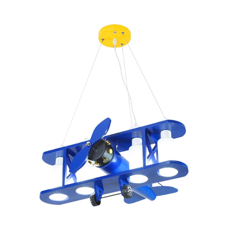 Glider Shape Pendant Light 4 Lights Cool Metal Hanging Light for Kindergarten Cloth Shop