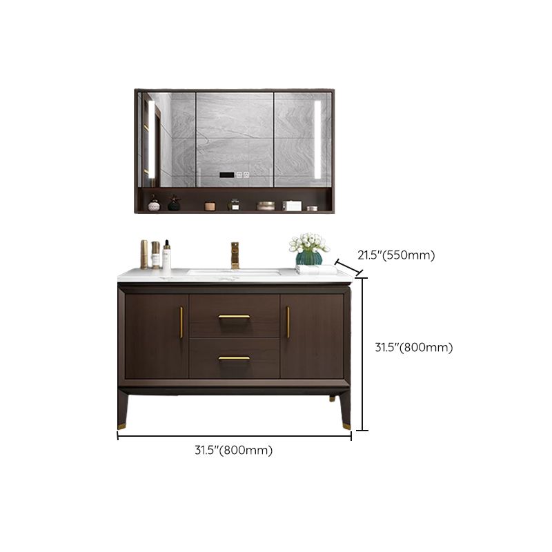 Bathroom Vanity Set Single Sink LED Mirror Sink Vanity with Faucet