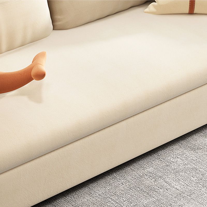 Glam Fabric Sleeper Sofa Upholstered Futon Sofa Bed in White