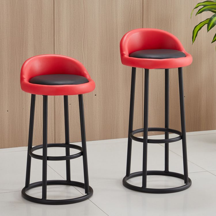 Tabouret de comptoir moderne sans bras, tabouret de Bar domestique en fer avec coussin et pédale