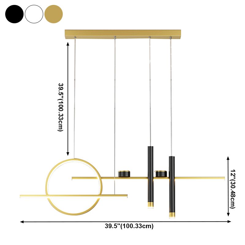Pendants géométriques contemporains Metal 7 luminaires légers légers